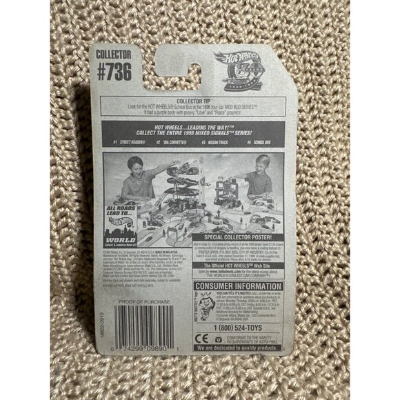 Hot Wheels Mattel 1998 Mixed Signals Series School Bus Die-Cast Toy Car - Picture 2 of 2